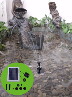 Solar Fountain Pump With LED Light & Timer